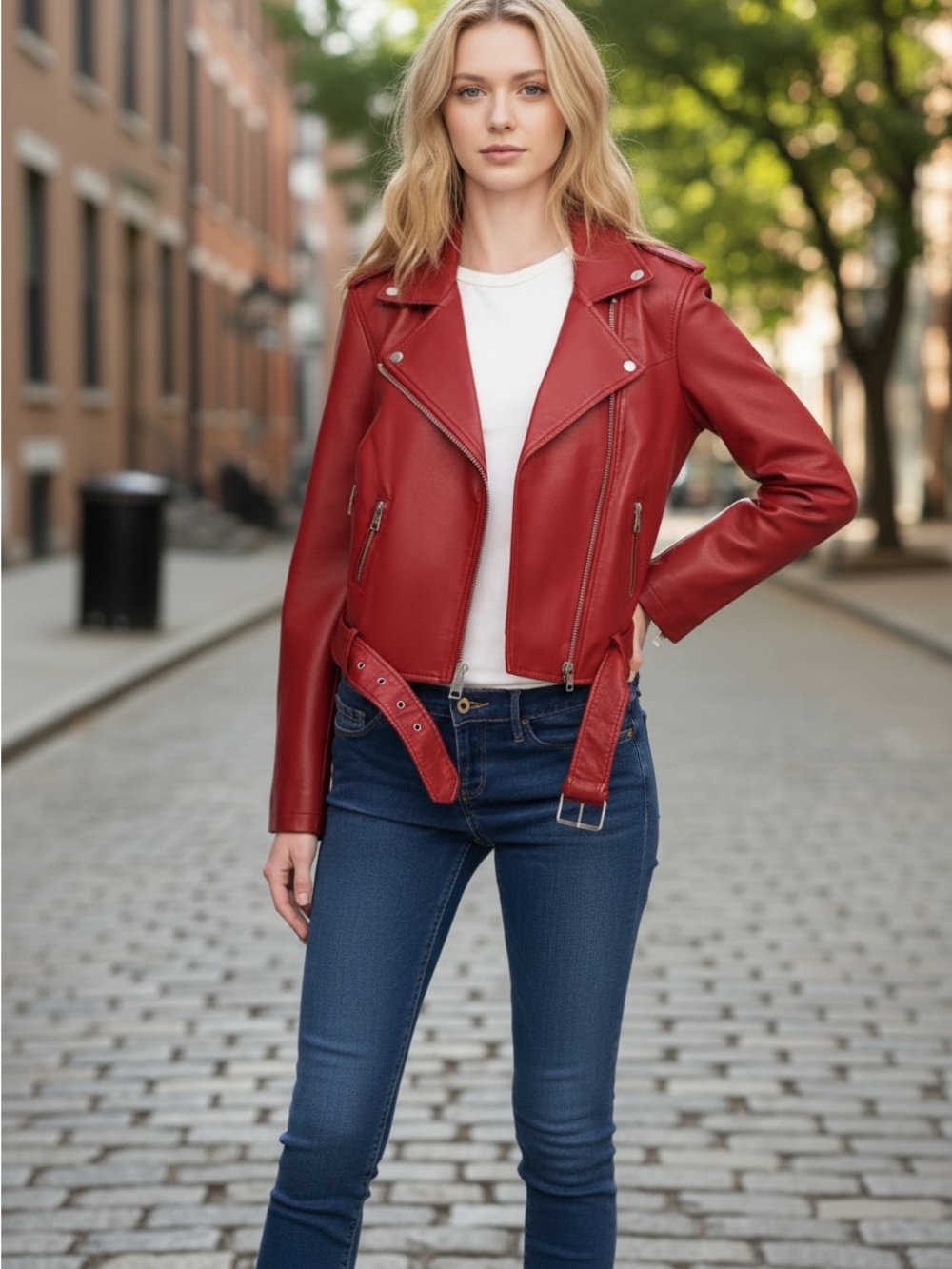Levi's Women's Faux-Leather Asymmetric-Zip Moto Jacket in Deep Cherry Red